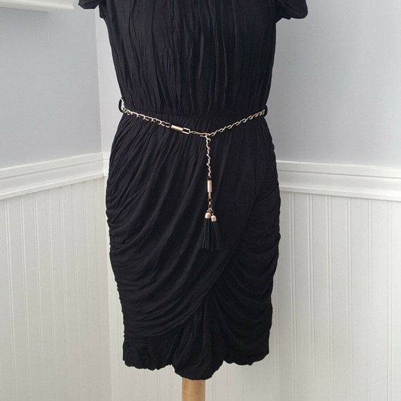 H&M ruched black dress sz M - Picture 4 of 5